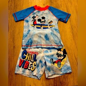Mickey and Friends 3T Rashguard and Swim Shorts Set